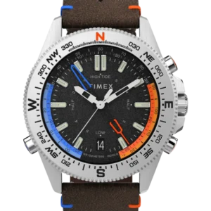 Expedition Tide-Temp-Compass 43mm Eco-Friendly Leather Strap Watch